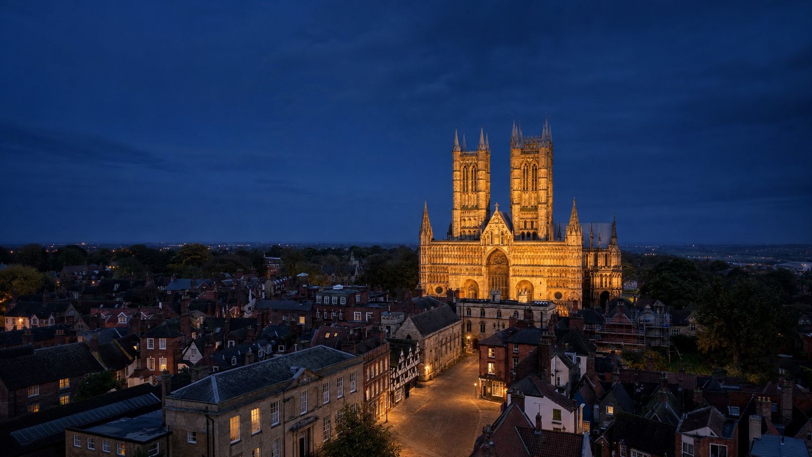 Lincoln skyline at night